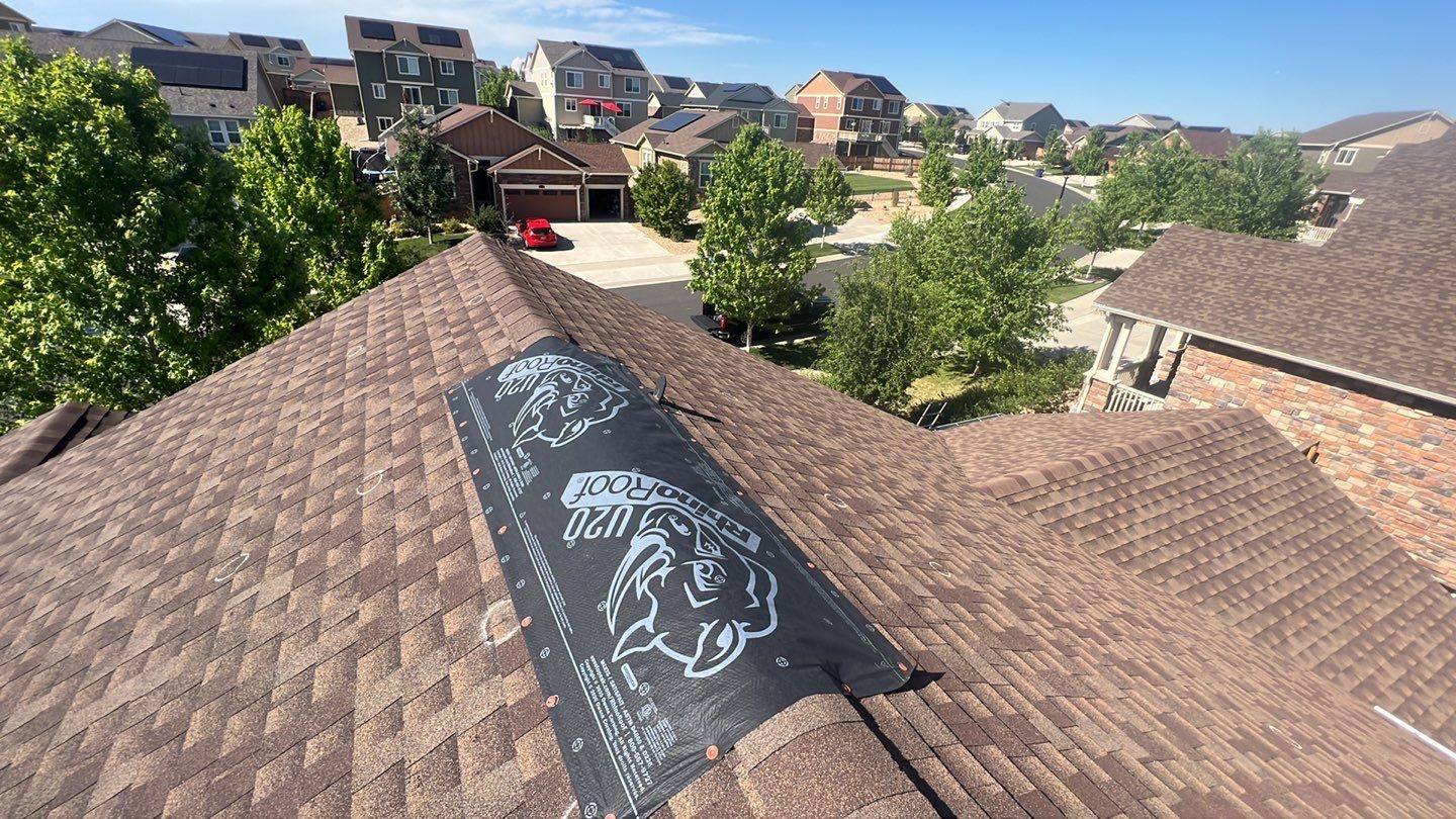 Roof with repair on ridge.