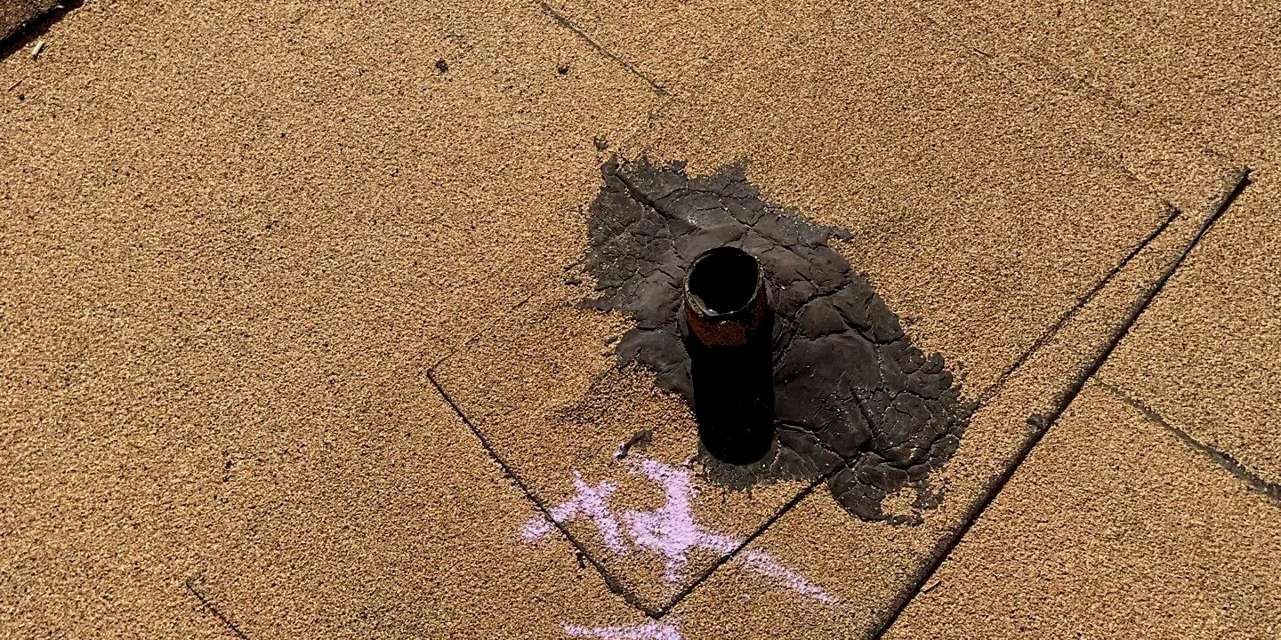 Plumbing vent Plumbing vent stack with mastic