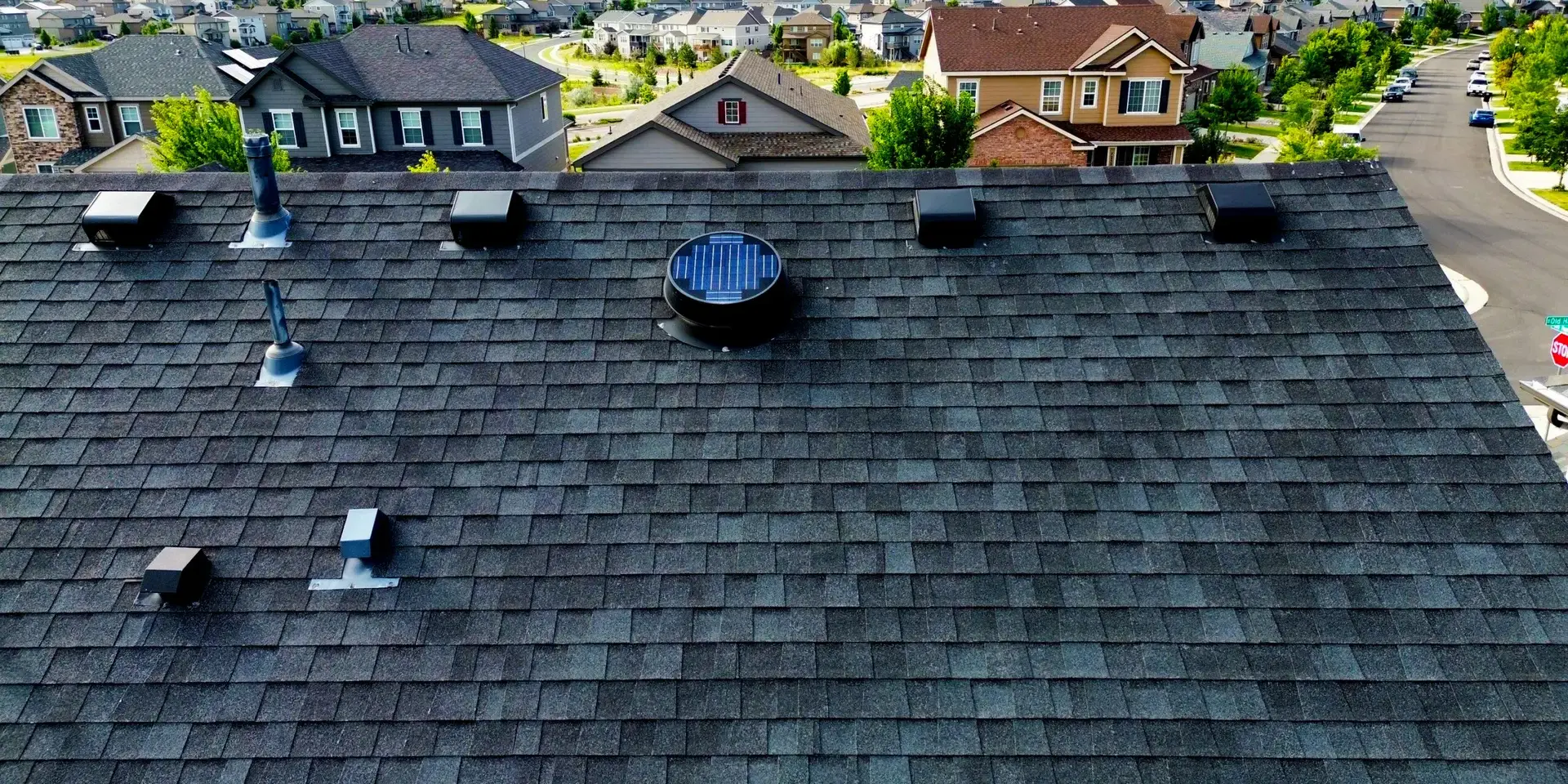 Roof ventilation Attic ventilation system in a home.