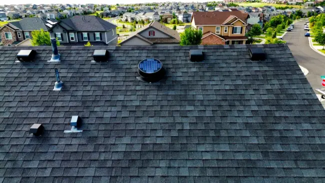 Roof ventilation Attic ventilation system in a home.