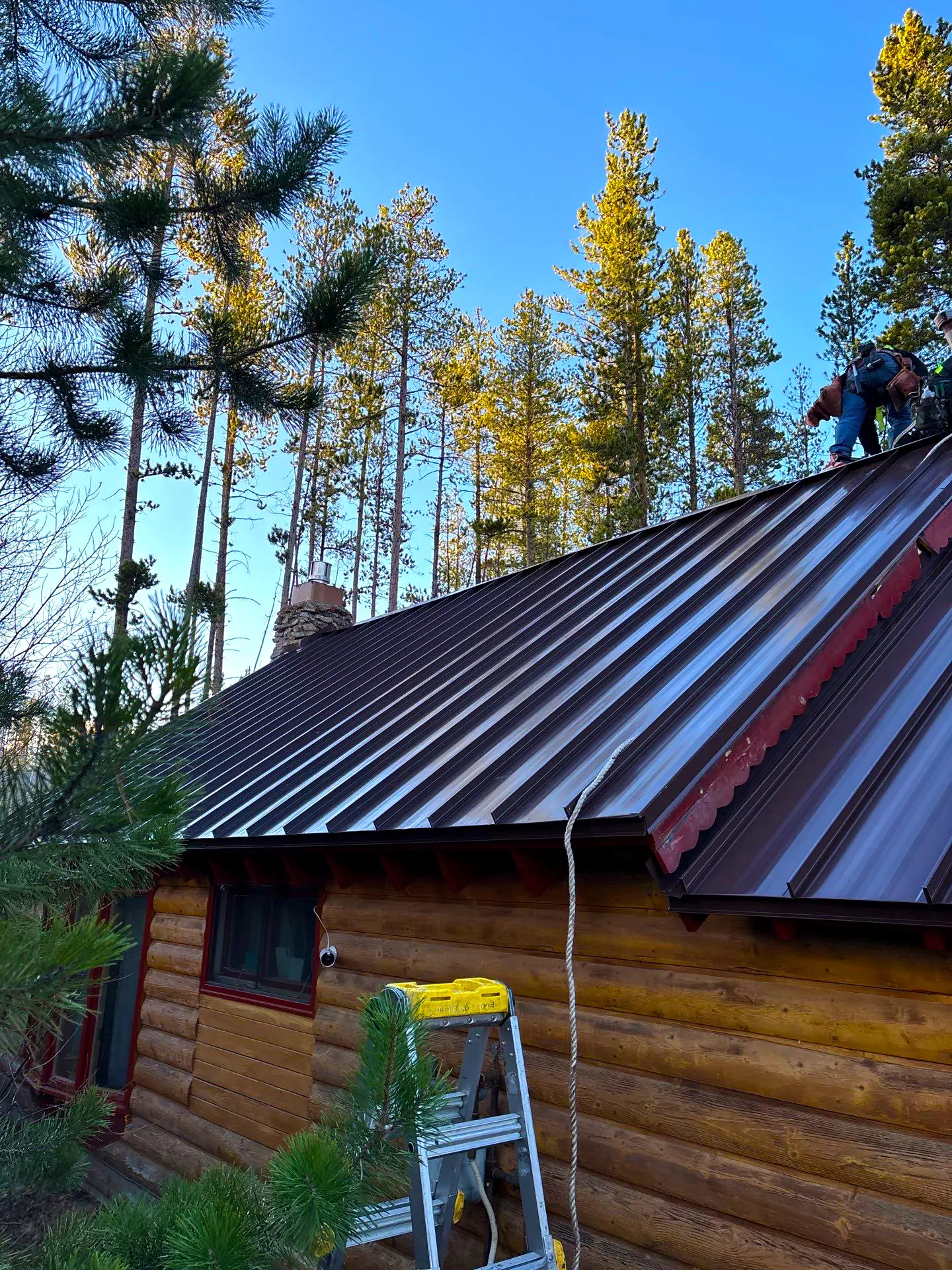 Standing seam metal roof installation