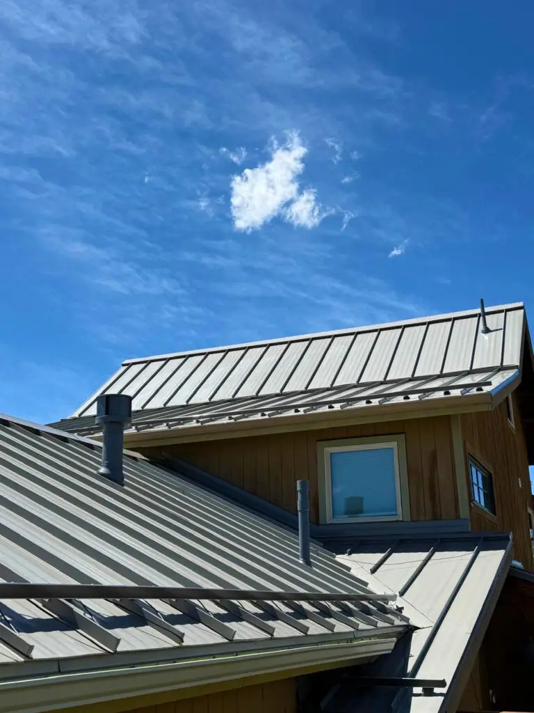 Standing seam metal roofing on a residential property
