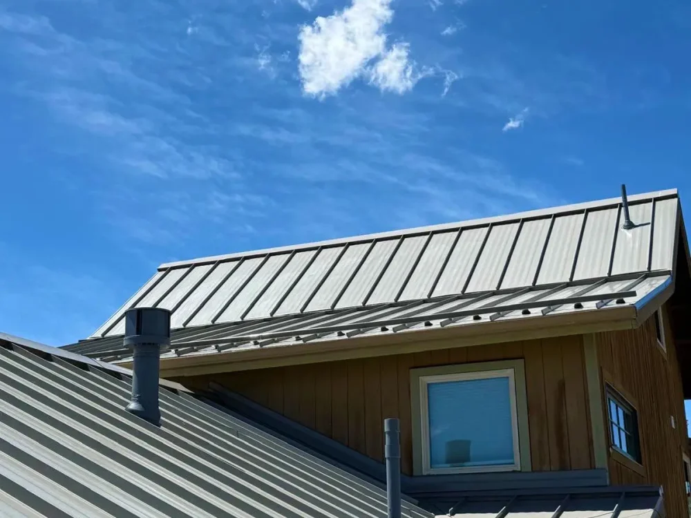 Standing seam metal roofing on a residential property