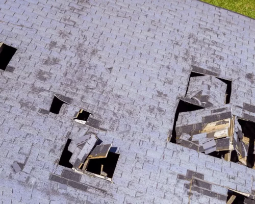 storm damaged roof